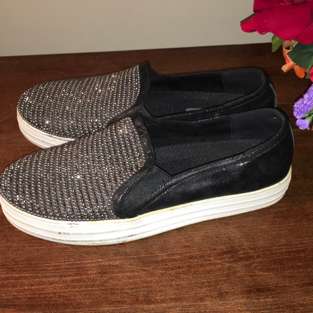Skechers Black and Silver Embellished Slip-On Sneakers lowest price - Picture 5 of 5
